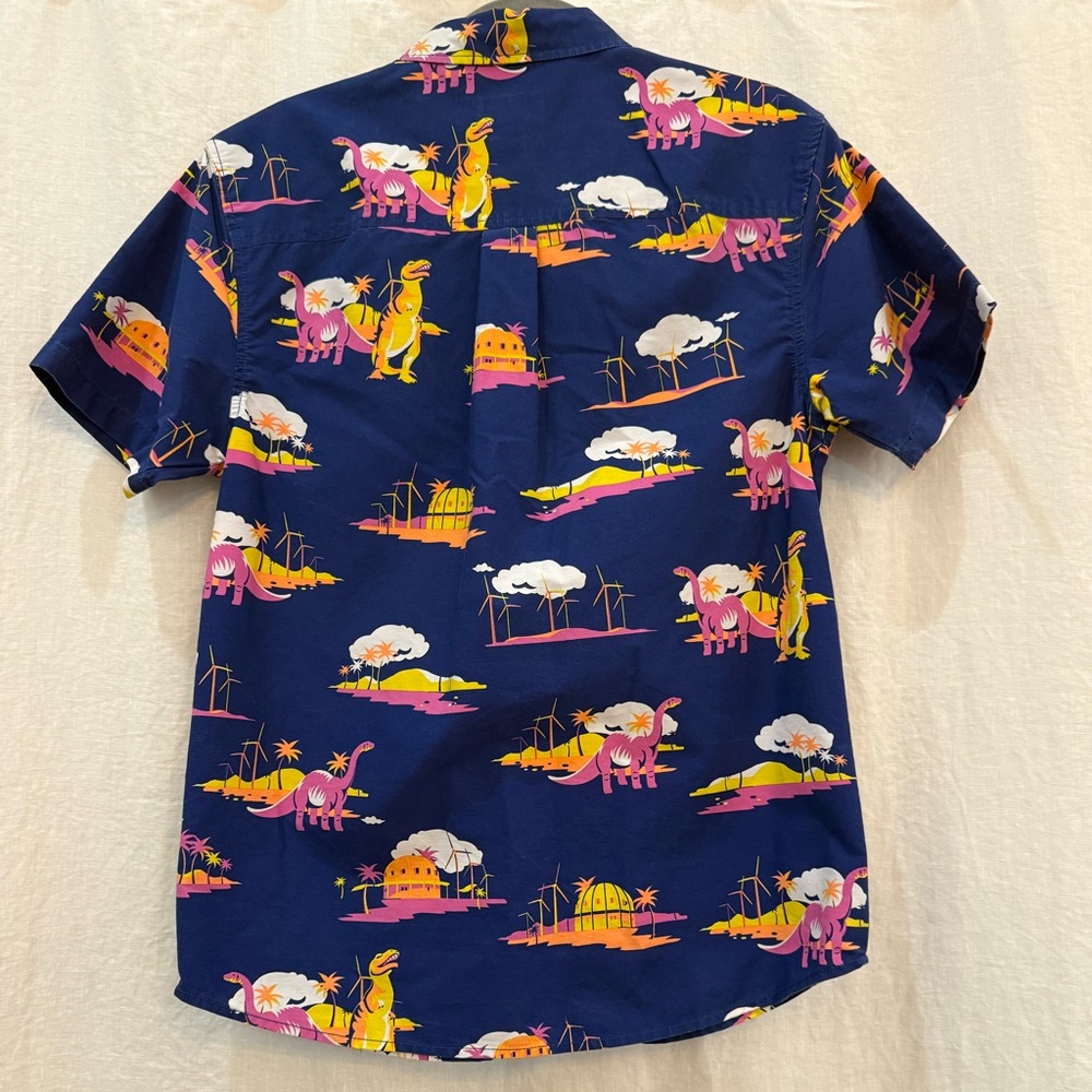 Men’s Party Pants Dinosaur Print Button Up Shirt - Picture 2 of 4